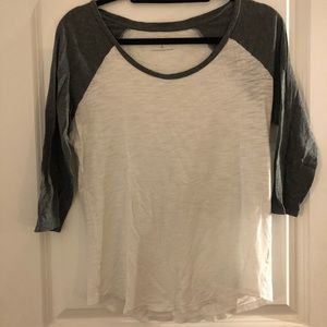 Express baseball t white / gray